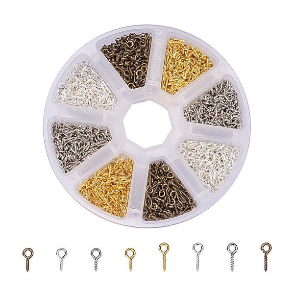 PandaHall 1 Box 10mm/13mm Iron Screw Eye Pin Bail Peg Sets, For Half-drilled Beads, Mixed Color Iron
PandaHall 1 Box 10mm/13mm Iron Screw Eye Pin Bail Peg Sets, For Half-drilled Beads, Mixed Color Iron