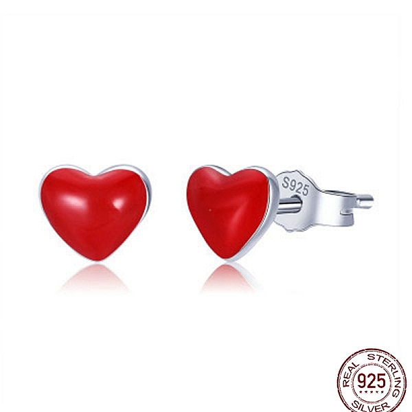 PandaHall Rhodium Plated 925 Sterling Silver Enamel Stud Earrings, Heart, with 925 Stamp, Real Platinum Plated , Red, 5x6mm Sterling Silver...
PandaHall Rhodium Plated 925 Sterling Silver Enamel Stud Earrings, Heart, with 925 Stamp, Real Platinum Plated , Red, 5x6mm Sterling Silver...