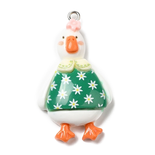 PandaHall Opaque Resin Pendants, Duck Charms with Platinum Tone Iron Loops, Sea Green, 38~41x22~23x8~9mm, Hole: 2mm Iron+Resin Duck
PandaHall Opaque Resin Pendants, Duck Charms with Platinum Tone Iron Loops, Sea Green, 38~41x22~23x8~9mm, Hole: 2mm Iron+Resin Duck