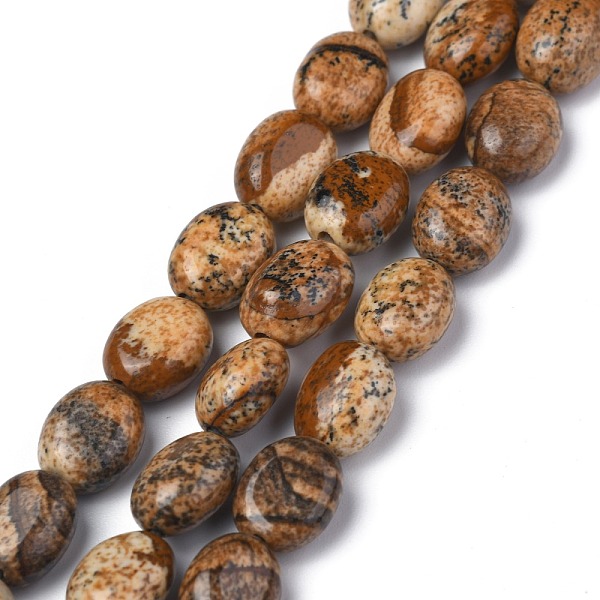 PandaHall Natural Picture Jasper Beads Strands, Oval, 8x6x3.5~4mm, hole: 1mm, about 45~52pcs/strand, 15.16~15.74 inch(38.5~40cm) Picture...
PandaHall Natural Picture Jasper Beads Strands, Oval, 8x6x3.5~4mm, hole: 1mm, about 45~52pcs/strand, 15.16~15.74 inch(38.5~40cm) Picture...