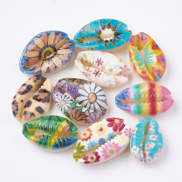 PandaHall Printed Cowrie Shell Beads, No Hole/Undrilled, Mixed Color, 20~25x14~16x5~7mm Cowrie Shell Shell Shape Multicolor
PandaHall Printed Cowrie Shell Beads, No Hole/Undrilled, Mixed Color, 20~25x14~16x5~7mm Cowrie Shell Shell Shape Multicolor