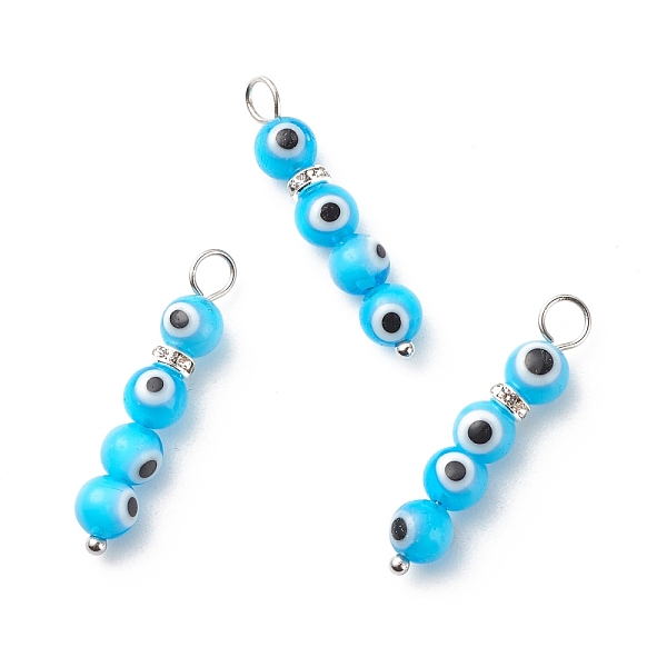 PandaHall Handmade Evil Eye Lampwork Pendants, with 304 Stainless Steel Ball Head Pins and Brass Rhinestone Spacer Beads, Round, Deep Sky...
PandaHall Handmade Evil Eye Lampwork Pendants, with 304 Stainless Steel Ball Head Pins and Brass Rhinestone Spacer Beads, Round, Deep Sky...