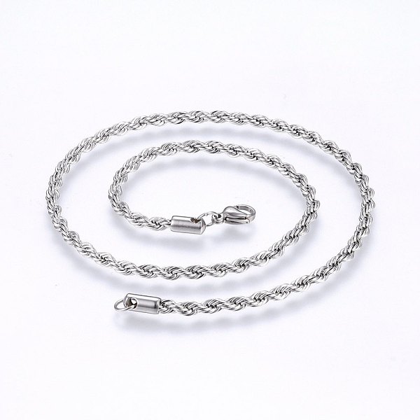 PandaHall 304 Stainless Steel Rope Chain Necklaces, with Lobster Claw Clasps, Stainless Steel Color, 17.7 inch(45cm), 2.3mm 304 Stainless...
PandaHall 304 Stainless Steel Rope Chain Necklaces, with Lobster Claw Clasps, Stainless Steel Color, 17.7 inch(45cm), 2.3mm 304 Stainless...