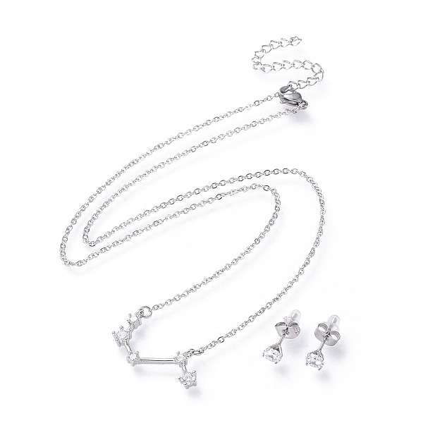 PandaHall 304 Stainless Steel Jewelry Sets, Brass Micro Pave Cubic Zirconia Pendant Necklaces and 304 Stainless Steel Stud Earrings, with..., Clear
PandaHall 304 Stainless Steel Jewelry Sets, Brass Micro Pave Cubic Zirconia Pendant Necklaces and 304 Stainless Steel Stud Earrings, with..., Clear