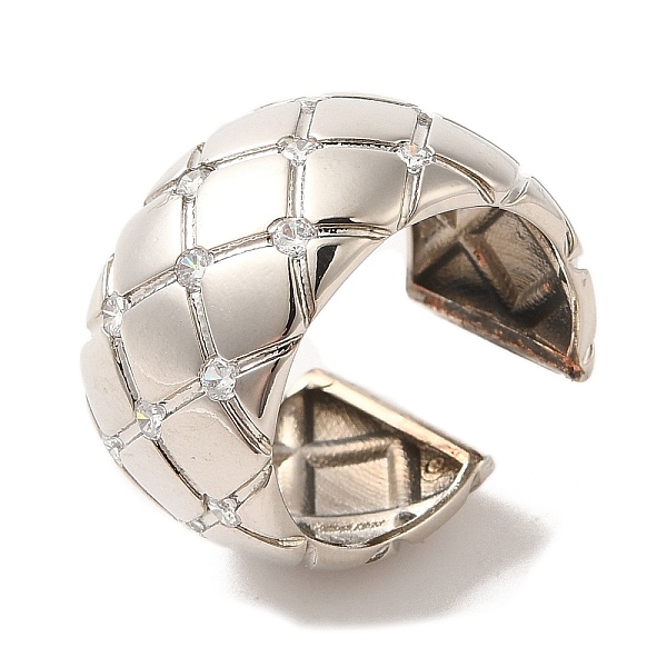 PandaHall Brass Micro Pave Cubic Zirconia Open Cuff Rings, Rhombus Wide Band Rings, Platinum, Inner Diameter: 17mm Brass+Cubic Zirconia..., Clear
PandaHall Brass Micro Pave Cubic Zirconia Open Cuff Rings, Rhombus Wide Band Rings, Platinum, Inner Diameter: 17mm Brass+Cubic Zirconia..., Clear