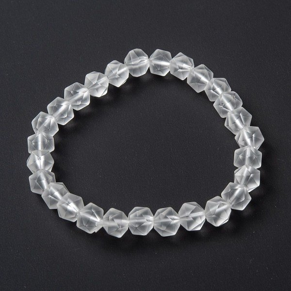 PandaHall Frosted Glass Beads Stretch Bracelets, Faceted, Polygon, Clear, Beads: 7~7.5x7~7.5mm, Inner Diameter: 2 inch(5cm) Glass Clear
PandaHall Frosted Glass Beads Stretch Bracelets, Faceted, Polygon, Clear, Beads: 7~7.5x7~7.5mm, Inner Diameter: 2 inch(5cm) Glass Clear