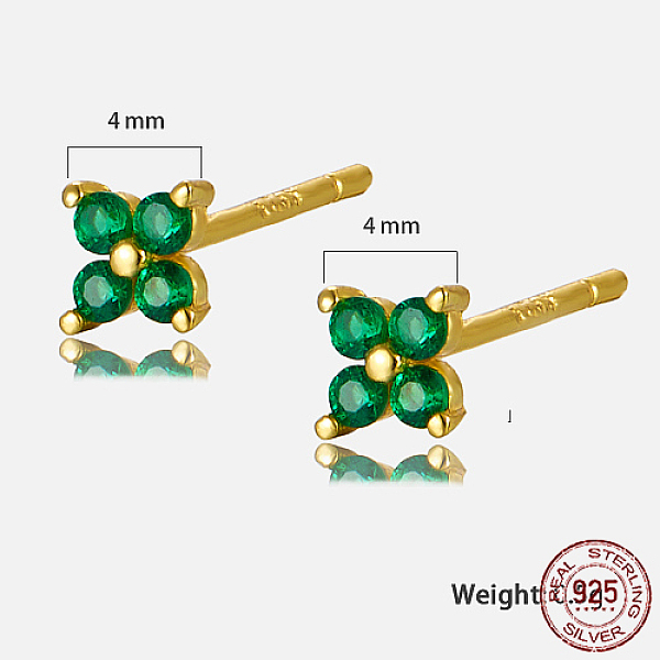PandaHall Golden Sterling Silver Flower Stud Earrings, with Cubic Zirconia, with S925 Stamp, Green, 4x4mm Cubic Zirconia Flower Green
PandaHall Golden Sterling Silver Flower Stud Earrings, with Cubic Zirconia, with S925 Stamp, Green, 4x4mm Cubic Zirconia Flower Green