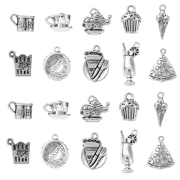 PandaHall 100Pcs 10 Style Tea Theme Tibetan Style Zinc Alloy Pendants, Lead Free & Cadmium Free, Food, Mixed Color, 8~25x7~15x2~8mm, Hole...
PandaHall 100Pcs 10 Style Tea Theme Tibetan Style Zinc Alloy Pendants, Lead Free & Cadmium Free, Food, Mixed Color, 8~25x7~15x2~8mm, Hole...