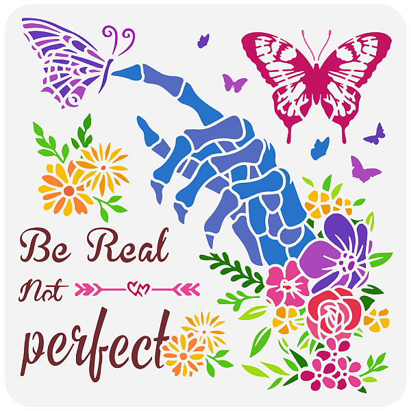 PandaHall FINGERINSPIRE Be Real Not Perfect Painting Stencil 11.8x11.8inch Inspirational Words Stencil Plastic Hand Bone Butterfly Flowers...
PandaHall FINGERINSPIRE Be Real Not Perfect Painting Stencil 11.8x11.8inch Inspirational Words Stencil Plastic Hand Bone Butterfly Flowers...