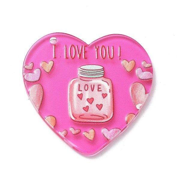 PandaHall Valentine's Day Theme Acrylic Pendant, Heart with Word I LOVE YOU, Medium Violet Red, 37.3x36.5x2.3mm, Hole: 1.8mm Acrylic Heart
PandaHall Valentine's Day Theme Acrylic Pendant, Heart with Word I LOVE YOU, Medium Violet Red, 37.3x36.5x2.3mm, Hole: 1.8mm Acrylic Heart