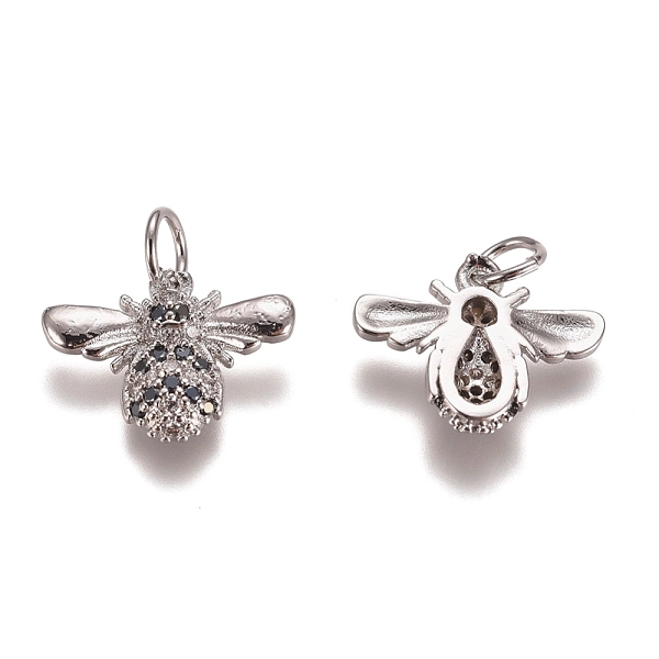 PandaHall Brass Micro Pave Cubic Zirconia Charms, with Jump Rings, Bees, Black & Clear, Platinum, 11.5x15x3mm, Hole: 3mm Brass+Cubic...
PandaHall Brass Micro Pave Cubic Zirconia Charms, with Jump Rings, Bees, Black & Clear, Platinum, 11.5x15x3mm, Hole: 3mm Brass+Cubic...