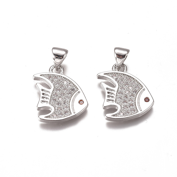 PandaHall Brass Micro Pave Clear Cubic Zirconia Pendants, Fish, Clear, Platinum, 17x16.5x1.7mm, Hole: 3x4mm Brass+Cubic Zirconia Fish Clear
PandaHall Brass Micro Pave Clear Cubic Zirconia Pendants, Fish, Clear, Platinum, 17x16.5x1.7mm, Hole: 3x4mm Brass+Cubic Zirconia Fish Clear