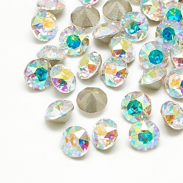 PandaHall Pointed Back Glass Rhinestone Cabochons, Back Plated, Faceted, Diamond, Crystal AB, 6x5.5mm Glass Rhinestone Flat Round Clear
PandaHall Pointed Back Glass Rhinestone Cabochons, Back Plated, Faceted, Diamond, Crystal AB, 6x5.5mm Glass Rhinestone Flat Round Clear