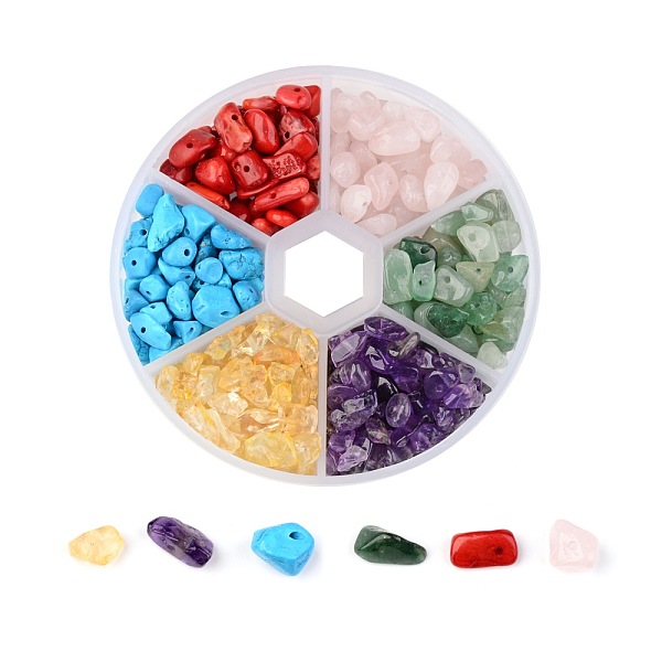 PandaHall 6 Color Gemstone Beads, Chip, Natural Amethyst, Synthetic Howlite, Natural Rose Quartz, Synthetic Coral, Natural Citrine, Natural..., Multicolor
PandaHall 6 Color Gemstone Beads, Chip, Natural Amethyst, Synthetic Howlite, Natural Rose Quartz, Synthetic Coral, Natural Citrine, Natural..., Multicolor