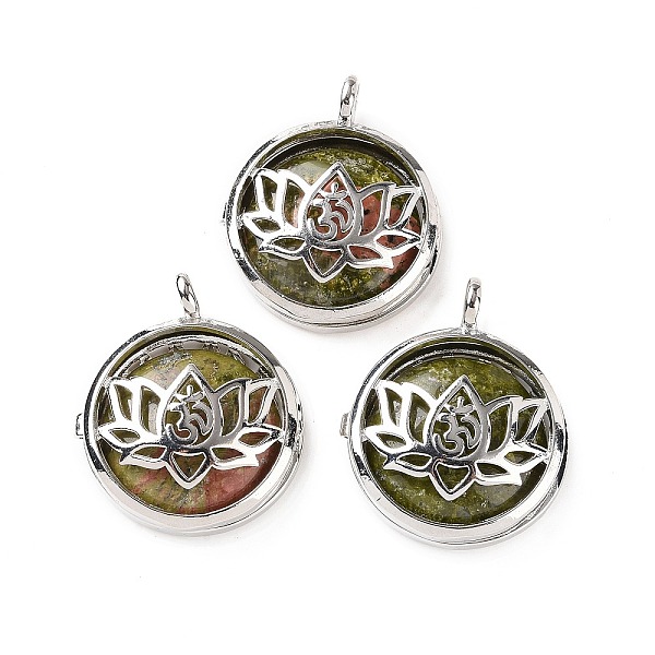 PandaHall Natural Unakite Locket Pendants, Flat Round Charms, with Platinum Plated Brass Lotus Findings, 31.5x27x9mm, Hole: 4.6mm Unakite...
PandaHall Natural Unakite Locket Pendants, Flat Round Charms, with Platinum Plated Brass Lotus Findings, 31.5x27x9mm, Hole: 4.6mm Unakite...