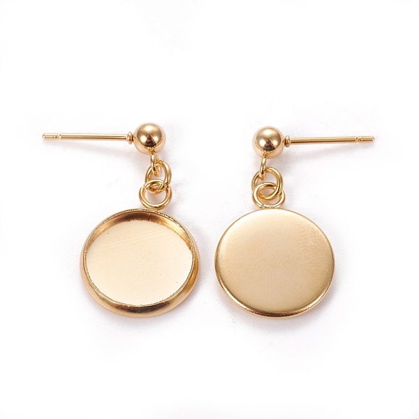 PandaHall 304 Stainless Steel Stud Earring Settings, Golden, 25mm, Pin: 0.9mm, Tray: 12mm 304 Stainless Steel Flat Round
PandaHall 304 Stainless Steel Stud Earring Settings, Golden, 25mm, Pin: 0.9mm, Tray: 12mm 304 Stainless Steel Flat Round