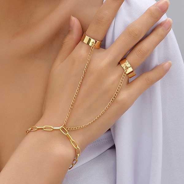 PandaHall Iron Ring Bracelets, Paperclip Chain Bracelet with Double Plain Open Cuff Rings, Golden, 7 inch(17.7cm), US Size 7 1/4(17.5mm)...
PandaHall Iron Ring Bracelets, Paperclip Chain Bracelet with Double Plain Open Cuff Rings, Golden, 7 inch(17.7cm), US Size 7 1/4(17.5mm)...