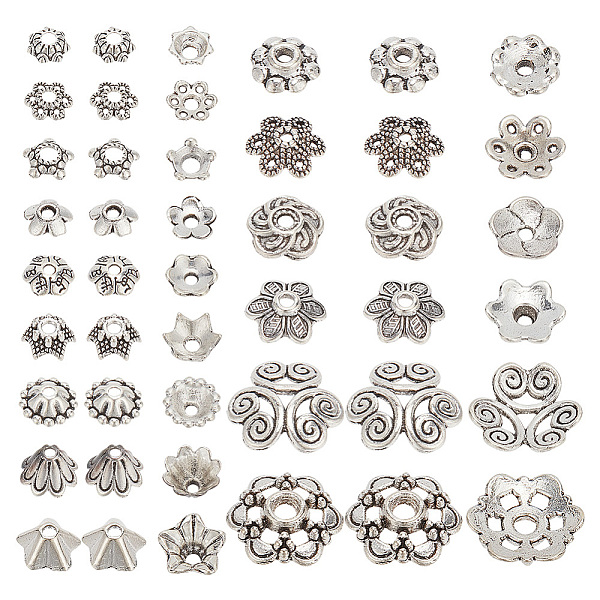 PandaHall ARRICRAFT 300Pcs 15 Style Tibetan Style Bead Caps, Antique Silver, 5~13.5x1.5~4mm, Hole: 1~2mm, 20pcs/style Alloy
PandaHall ARRICRAFT 300Pcs 15 Style Tibetan Style Bead Caps, Antique Silver, 5~13.5x1.5~4mm, Hole: 1~2mm, 20pcs/style Alloy