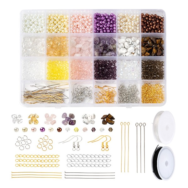 PandaHall DIY Beads Earring Making Kit, Including Glass & Glass Pearl Beads, Gemstone Chip Beads, 304 Stainless Steel Jump Rings & Pin, Iron..., Multicolor
PandaHall DIY Beads Earring Making Kit, Including Glass & Glass Pearl Beads, Gemstone Chip Beads, 304 Stainless Steel Jump Rings & Pin, Iron..., Multicolor