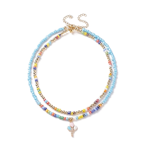 PandaHall 2Pcs 2 Style Glass Seed Pearl Beaded Necklaces Set, Alloy Enamel Balloon Charm Necklaces for Women, Mixed Color, 14.69 inch..., Multicolor
PandaHall 2Pcs 2 Style Glass Seed Pearl Beaded Necklaces Set, Alloy Enamel Balloon Charm Necklaces for Women, Mixed Color, 14.69 inch..., Multicolor