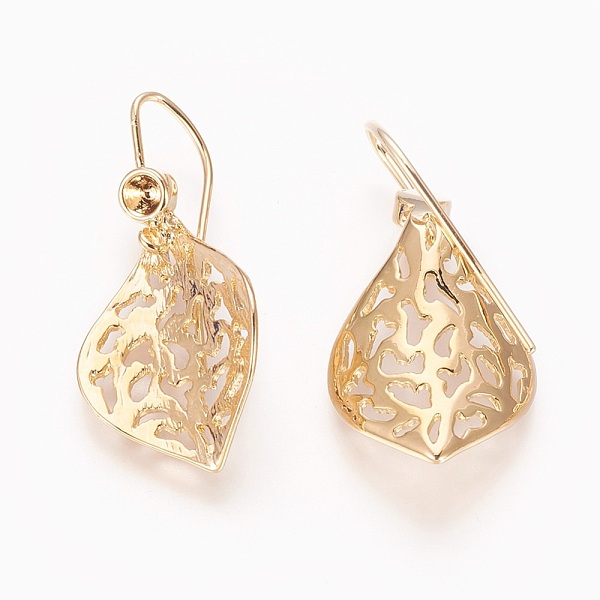 PandaHall Brass Earring Hooks, Leaf, Real 18K Gold Plated, Tray: 2.5mm, 33mm, Pendant: 27x15.5x1mm, 21 Gauge, Pin: 0.7mm Brass
PandaHall Brass Earring Hooks, Leaf, Real 18K Gold Plated, Tray: 2.5mm, 33mm, Pendant: 27x15.5x1mm, 21 Gauge, Pin: 0.7mm Brass
