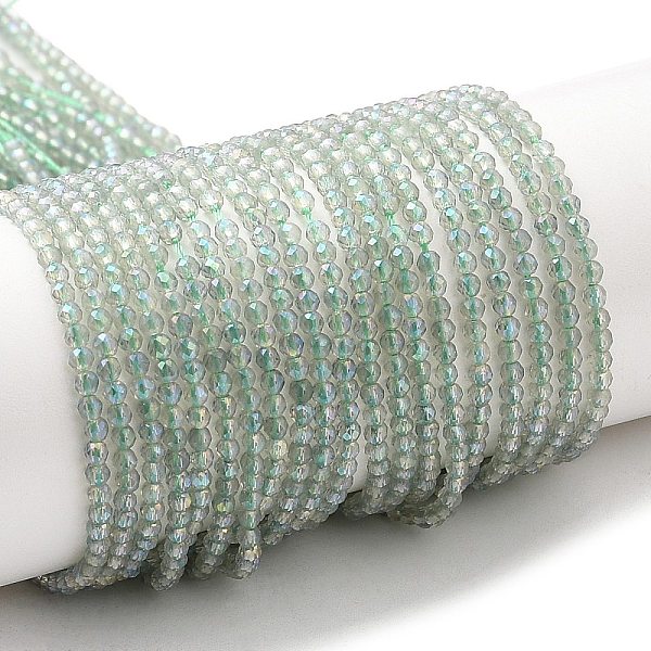 PandaHall Electroplate Transparent Glass Beads Strands, Rainbow Plated, Faceted Round, Pale Green, 2mm, Hole: 0.7mm, about 184~187pcs/strand...
PandaHall Electroplate Transparent Glass Beads Strands, Rainbow Plated, Faceted Round, Pale Green, 2mm, Hole: 0.7mm, about 184~187pcs/strand...