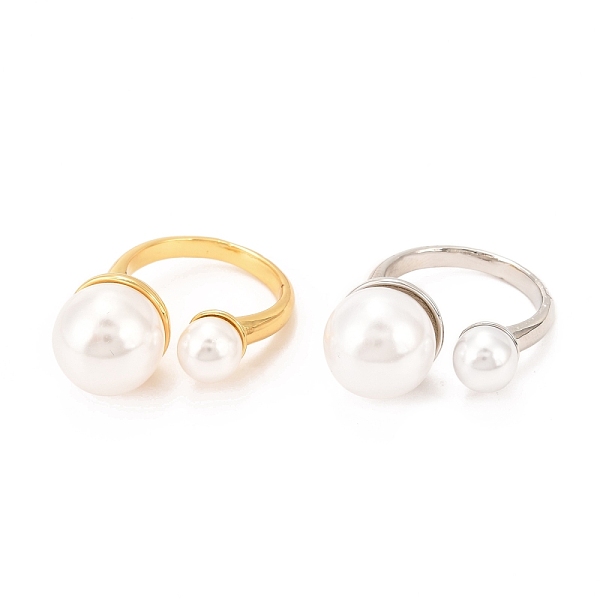 PandaHall Brass Cuff Ring, with Shell Pearl Round Beads, Long-Lasting Plated, Mixed Color, US Size 6(16.5mm) Brass+Shell White
PandaHall Brass Cuff Ring, with Shell Pearl Round Beads, Long-Lasting Plated, Mixed Color, US Size 6(16.5mm) Brass+Shell White