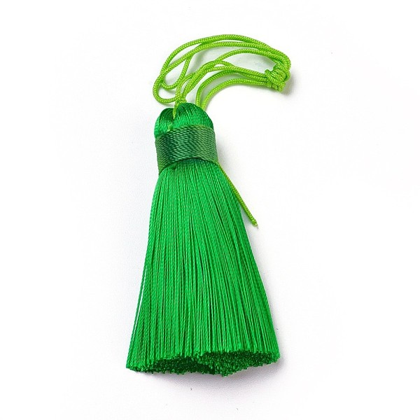 PandaHall Polyester Tassel Big Pendants, Ice Silk Tassel, Lime Green, 50~57x12mm Polyester Green
PandaHall Polyester Tassel Big Pendants, Ice Silk Tassel, Lime Green, 50~57x12mm Polyester Green
