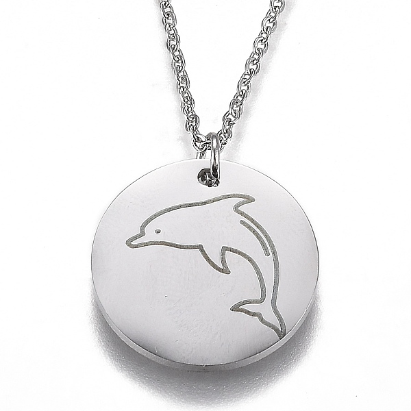 PandaHall 304 Stainless Steel Pendant Necklaces, with Lobster Claw Clasps, Flat Round with Dolphin, Stainless Steel Color, 17-1/2 inch...
PandaHall 304 Stainless Steel Pendant Necklaces, with Lobster Claw Clasps, Flat Round with Dolphin, Stainless Steel Color, 17-1/2 inch...