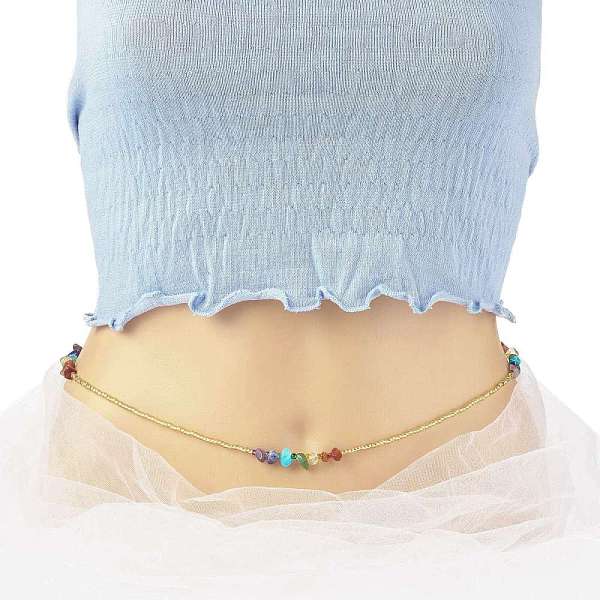 PandaHall Summer Jewelry Waist Bead, Mixed Stone Chips & Glass Seed Beaded Body Chain, 7 Chakra Bikini Jewelry for Woman Girl, Golden...
PandaHall Summer Jewelry Waist Bead, Mixed Stone Chips & Glass Seed Beaded Body Chain, 7 Chakra Bikini Jewelry for Woman Girl, Golden...