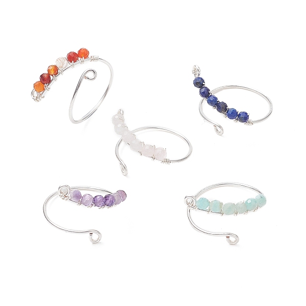 PandaHall Natural Mixed Gemstone Round Beaded Open Cuff Rings, Silver Copper Wire Wrap Jewelry for Women, Inner Diameter: 20mm Mixed Stone..., Multicolor
PandaHall Natural Mixed Gemstone Round Beaded Open Cuff Rings, Silver Copper Wire Wrap Jewelry for Women, Inner Diameter: 20mm Mixed Stone..., Multicolor