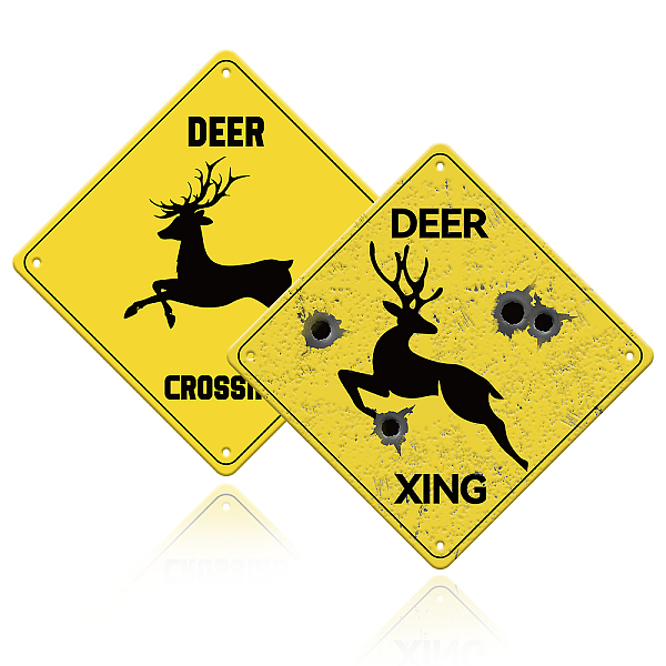 PandaHall Globleland 2Pcs 2 Style Aluminum Warning Sign, Caution Animal Sign, for Road, Highway, Deer Pattern, 250x250x0.8mm, 1pc/style..., Yellow
PandaHall Globleland 2Pcs 2 Style Aluminum Warning Sign, Caution Animal Sign, for Road, Highway, Deer Pattern, 250x250x0.8mm, 1pc/style..., Yellow