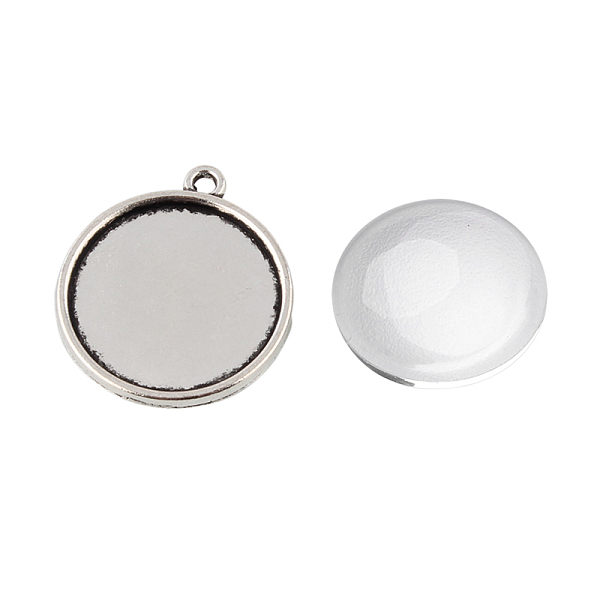PandaHall Pendant Making Sets, with Alloy Pendant Cabochon Settings and Glass Cabochons, Flat Round, Antique Silver, Tray: 18mm, 24x21x2mm...
PandaHall Pendant Making Sets, with Alloy Pendant Cabochon Settings and Glass Cabochons, Flat Round, Antique Silver, Tray: 18mm, 24x21x2mm...