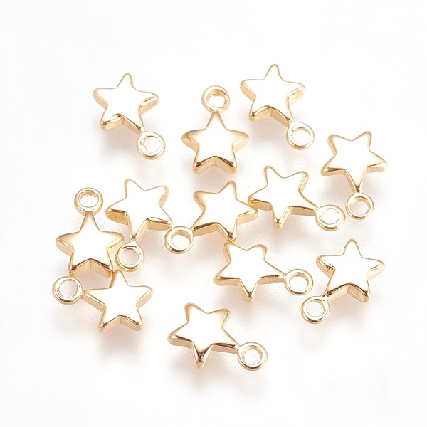 PandaHall Brass Charms, Nickel Free, Star, Real 18K Gold Plated, 9.5x6.5x2mm, Hole: 1.6mm Brass Star
PandaHall Brass Charms, Nickel Free, Star, Real 18K Gold Plated, 9.5x6.5x2mm, Hole: 1.6mm Brass Star