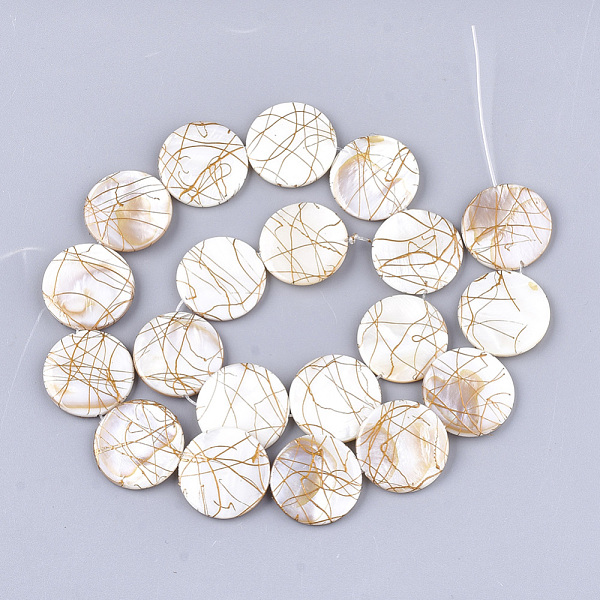 PandaHall Freshwater Shell Beads Strands, Dyed and Drawbench, Flat Round, Seashell Color, 19.5~20.5x2.5~4mm, Hole: 1mm, 19~20pcs/strand...
PandaHall Freshwater Shell Beads Strands, Dyed and Drawbench, Flat Round, Seashell Color, 19.5~20.5x2.5~4mm, Hole: 1mm, 19~20pcs/strand...