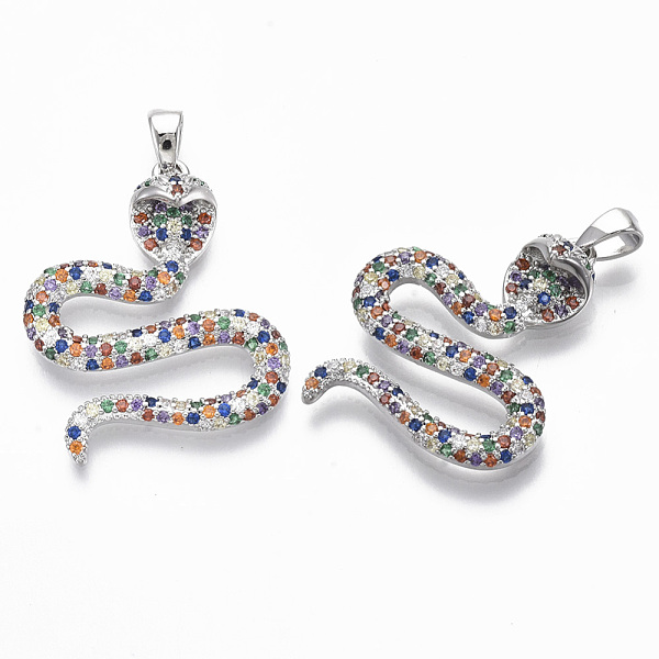 PandaHall Brass Micro Pave Cubic Zirconia Pendants, Nickel Free, Snake, Colorful, Real Platinum Plated, 28x22.5x6mm, Hole: 2x3mm Brass+Cubic...
PandaHall Brass Micro Pave Cubic Zirconia Pendants, Nickel Free, Snake, Colorful, Real Platinum Plated, 28x22.5x6mm, Hole: 2x3mm Brass+Cubic...