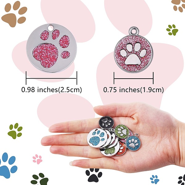 PandaHall 20Pcs 20 Style Enamel Pendants, with Platinum Plated Alloy Findings and Glitter Powder, Flat Round with Dog Paw Prints, Mixed..., Multicolor
PandaHall 20Pcs 20 Style Enamel Pendants, with Platinum Plated Alloy Findings and Glitter Powder, Flat Round with Dog Paw Prints, Mixed..., Multicolor