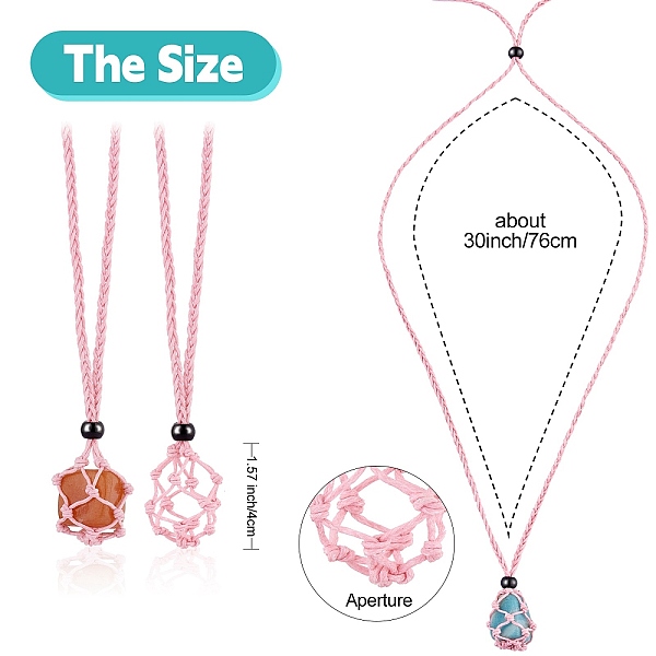 PandaHall Braided Waxed Cotton Thread Cords Macrame Pouch Necklace Making, Adjustable Glass Beads Interchangeable Stone Necklace, Pink, 30...
PandaHall Braided Waxed Cotton Thread Cords Macrame Pouch Necklace Making, Adjustable Glass Beads Interchangeable Stone Necklace, Pink, 30...