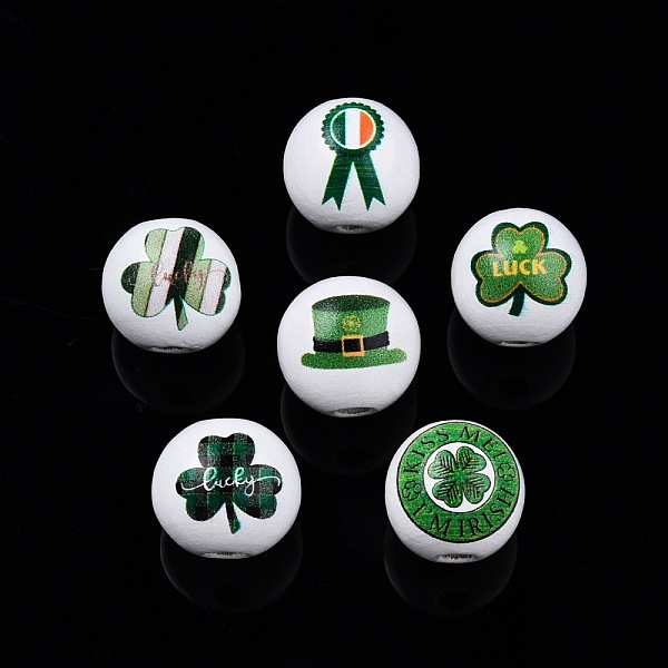 PandaHall Saint Patrick's Day Theme Printed Wooden Beads, Round, Green, Saint Patrick's Day Themed Pattern, 15.5~16x15mm, Hole: 3.5mm Wood...
PandaHall Saint Patrick's Day Theme Printed Wooden Beads, Round, Green, Saint Patrick's Day Themed Pattern, 15.5~16x15mm, Hole: 3.5mm Wood...