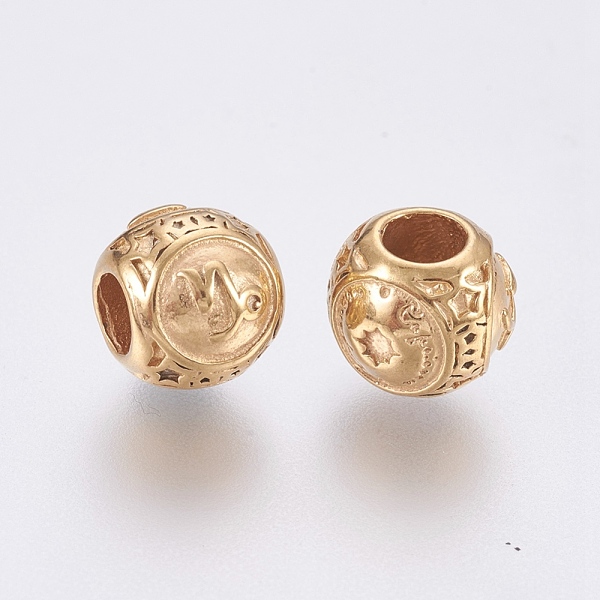 PandaHall 316 Surgical Stainless Steel European Beads, Large Hole Beads, Ion Plating (IP), Rondelle, Capricorn, Golden, 10x9mm, Hole: 4mm...
PandaHall 316 Surgical Stainless Steel European Beads, Large Hole Beads, Ion Plating (IP), Rondelle, Capricorn, Golden, 10x9mm, Hole: 4mm...