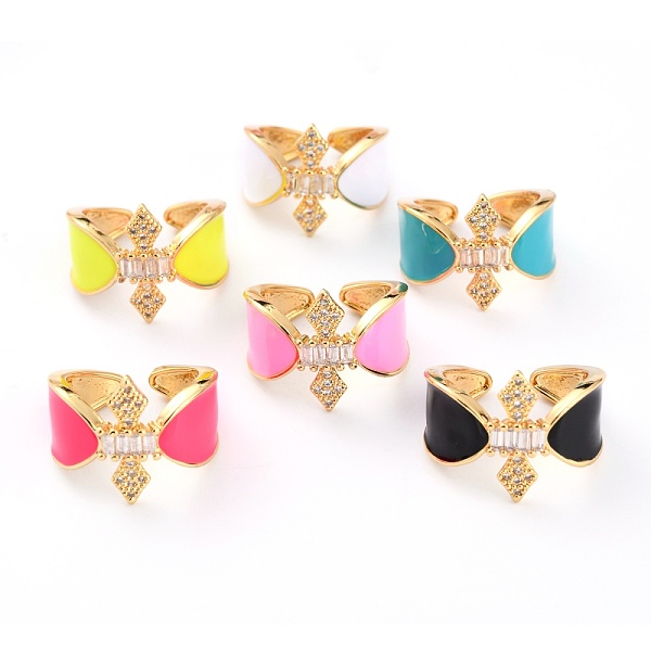 PandaHall Brass Micro Pave Clear Cubic Zirconia Cuff Rings, Open Rings, with Enamel, Rhombus, Real 18K Gold Plated, Mixed Color, US Size 6..., Multicolor
PandaHall Brass Micro Pave Clear Cubic Zirconia Cuff Rings, Open Rings, with Enamel, Rhombus, Real 18K Gold Plated, Mixed Color, US Size 6..., Multicolor