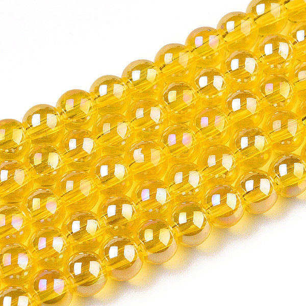 PandaHall Electroplate Transparent Glass Beads Strands, AB Color Plated, Round, Gold, 4~4.5mm, Hole: 0.8mm, about 97~99pcs/strand, 14.76...
PandaHall Electroplate Transparent Glass Beads Strands, AB Color Plated, Round, Gold, 4~4.5mm, Hole: 0.8mm, about 97~99pcs/strand, 14.76...