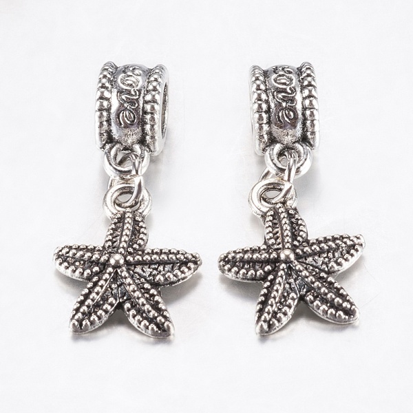 PandaHall Tibetan Style Alloy European Dangle Charms, Large Hole Pendants, Starfish/Sea Stars, Antique Silver, 27mm, Pendant: 15x12.5x2mm...
PandaHall Tibetan Style Alloy European Dangle Charms, Large Hole Pendants, Starfish/Sea Stars, Antique Silver, 27mm, Pendant: 15x12.5x2mm...