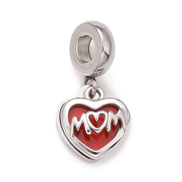 PandaHall 304 Stainless Steel European Dangle Charms, Large Hole Pendants, with Red Enamel, Mother's Day, Heart with Word Mom, Stainless...
PandaHall 304 Stainless Steel European Dangle Charms, Large Hole Pendants, with Red Enamel, Mother's Day, Heart with Word Mom, Stainless...