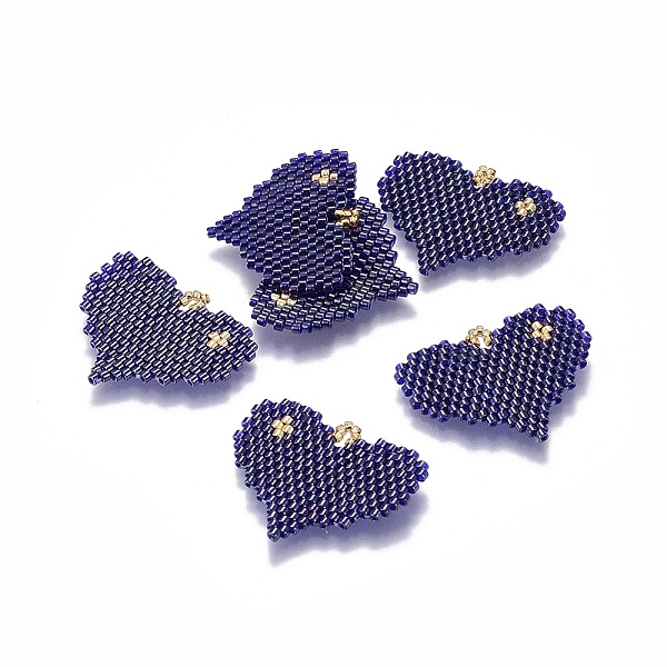 PandaHall MIYUKI & TOHO Handmade Japanese Seed Beads Pendants, Loom Pattern, Heart, Prussian Blue, 23~24x29~30x1.7mm, Hole: 2mm Glass Heart...
PandaHall MIYUKI & TOHO Handmade Japanese Seed Beads Pendants, Loom Pattern, Heart, Prussian Blue, 23~24x29~30x1.7mm, Hole: 2mm Glass Heart...
