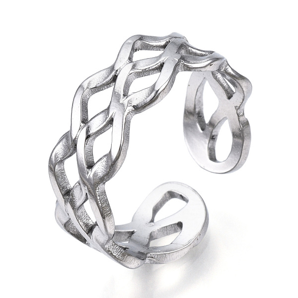 PandaHall 304 Stainless Steel Wave Open Cuff Ring, Hollow Ring for Women, Stainless Steel Color, US Size 7 1/4(17.5mm) 304 Stainless Steel
PandaHall 304 Stainless Steel Wave Open Cuff Ring, Hollow Ring for Women, Stainless Steel Color, US Size 7 1/4(17.5mm) 304 Stainless Steel