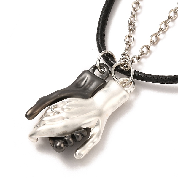 PandaHall Rack Plating Alloy Hand Pendant Necklaces Sets, Magnetic Couples Necklaces, with Leather Rope & Brass Cable Chain, Mixed Color...
PandaHall Rack Plating Alloy Hand Pendant Necklaces Sets, Magnetic Couples Necklaces, with Leather Rope & Brass Cable Chain, Mixed Color...