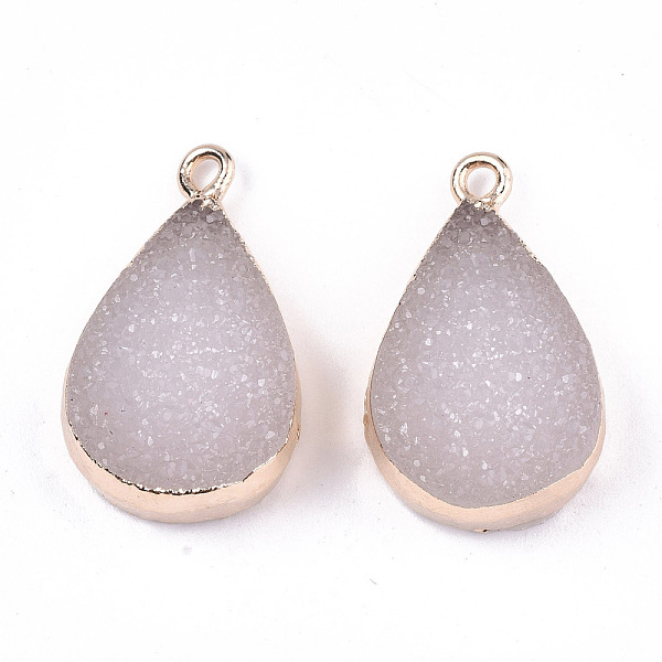 PandaHall Druzy Resin Pendants, with Edge Light Gold Plated Iron Loops, Teardrop, Linen, 25~26x15x8.5mm, Hole: 1.8mm Iron+Resin Teardrop..., Brown
PandaHall Druzy Resin Pendants, with Edge Light Gold Plated Iron Loops, Teardrop, Linen, 25~26x15x8.5mm, Hole: 1.8mm Iron+Resin Teardrop..., Brown