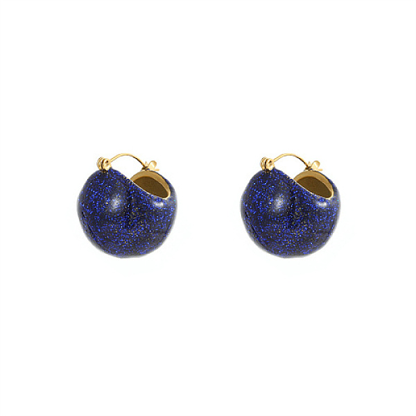 PandaHall 304 Stainless Steel Round Ball Hoop Earrings, with Resin, Blue, 21.5x20mm 304 Stainless Steel Round Blue
PandaHall 304 Stainless Steel Round Ball Hoop Earrings, with Resin, Blue, 21.5x20mm 304 Stainless Steel Round Blue
