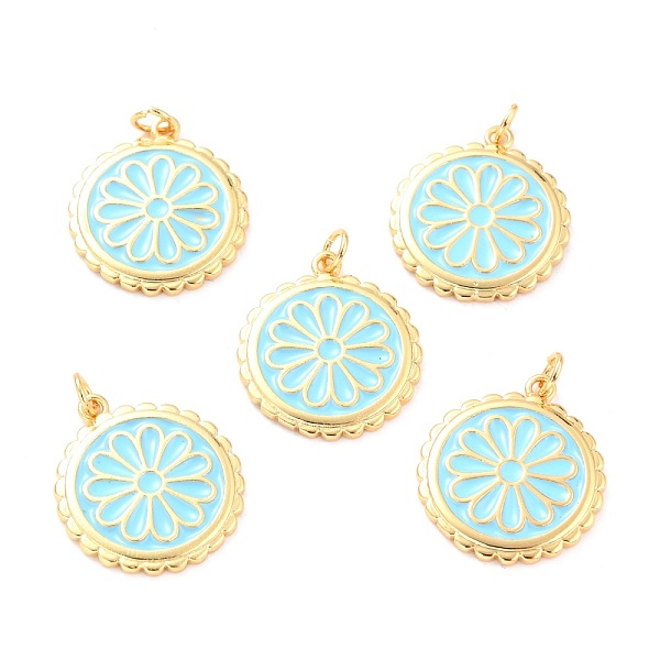 PandaHall Real 18K Gold Plated Brass Pendants, with Enamel, Long-Lasting Plated, Flat Round with Flower, Sky Blue, 22.5x19.5x2mm, Jump Ring...
PandaHall Real 18K Gold Plated Brass Pendants, with Enamel, Long-Lasting Plated, Flat Round with Flower, Sky Blue, 22.5x19.5x2mm, Jump Ring...